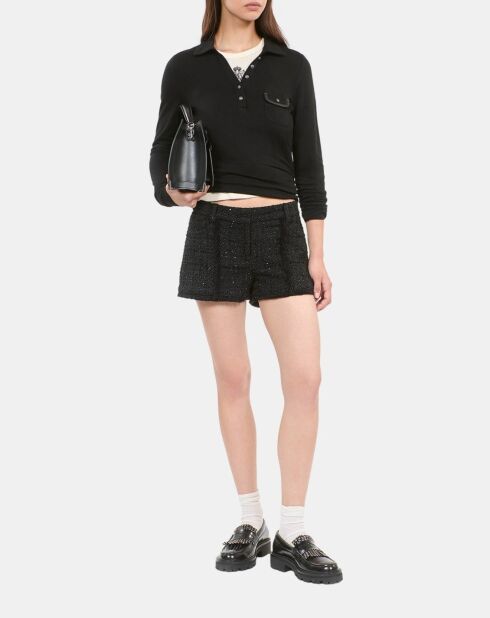 Polo manches longues noir