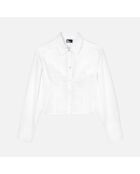 Chemise avec surpiqûres style corset blanche