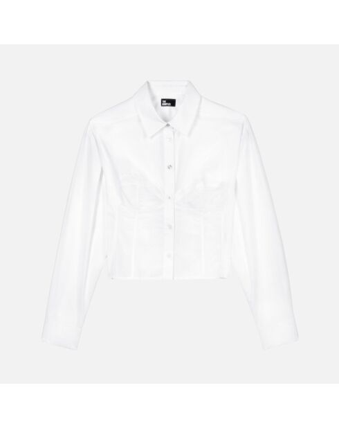 Chemise avec surpiqûres style corset blanche