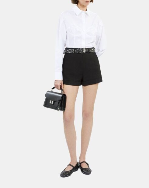 Chemise avec surpiqûres style corset blanche