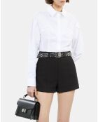 Chemise avec surpiqûres style corset blanche