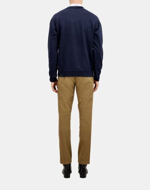 Sweatshirt avec sérigraphie bleu marine délavé