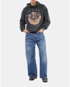 Sweatshirt à capuche et sérigraphie noir