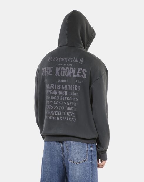 Sweatshirt à capuche et sérigraphie noir