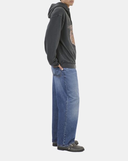 Sweatshirt à capuche et sérigraphie noir