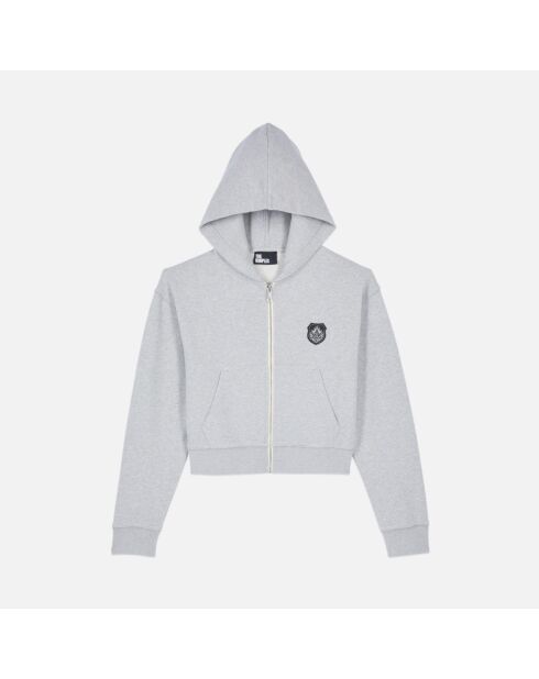 Sweatshirt Blazon à capuche gris clair