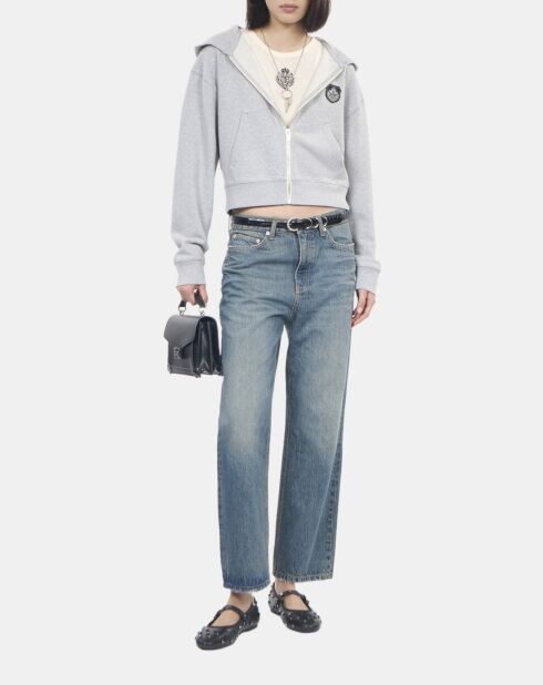 Sweatshirt Blazon à capuche gris clair