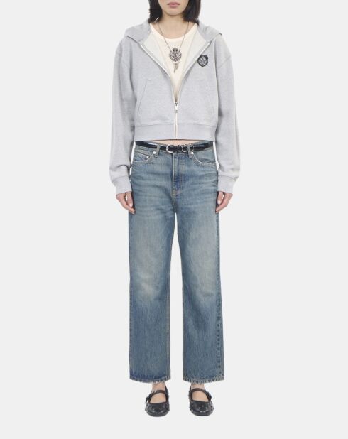 Sweatshirt Blazon à capuche gris clair