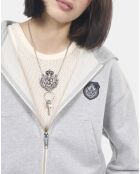 Sweatshirt Blazon à capuche gris clair