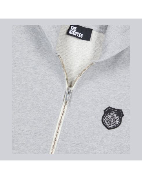 Sweatshirt Blazon à capuche gris clair