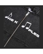 Sweatshirt à capuche et sérigraphie noir lavé