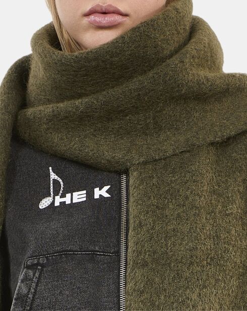 Écharpe en mohair kaki