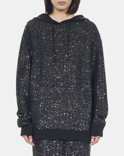 Sweatshirt à sequins en maille noir