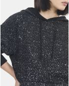 Sweatshirt à sequins en maille noir