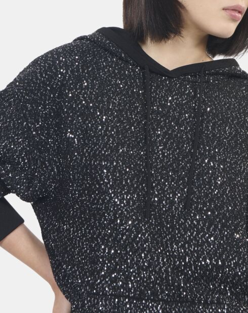 Sweatshirt à sequins en maille noir