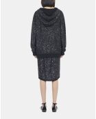 Sweatshirt à sequins en maille noir