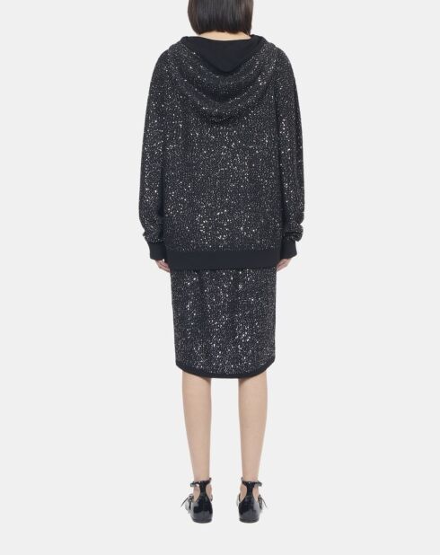 Sweatshirt à sequins en maille noir