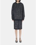 Sweatshirt à sequins en maille noir