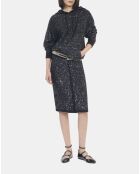 Sweatshirt à sequins en maille noir