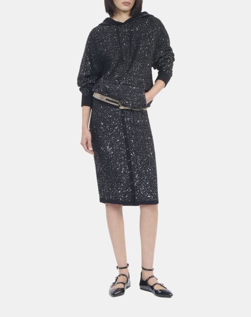 Sweatshirt à sequins en maille noir