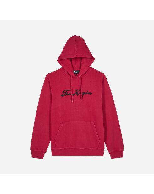 Sweatshirt Logo à capuche rouge sang