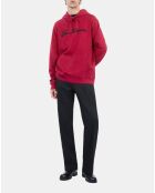 Sweatshirt Logo à capuche rouge sang