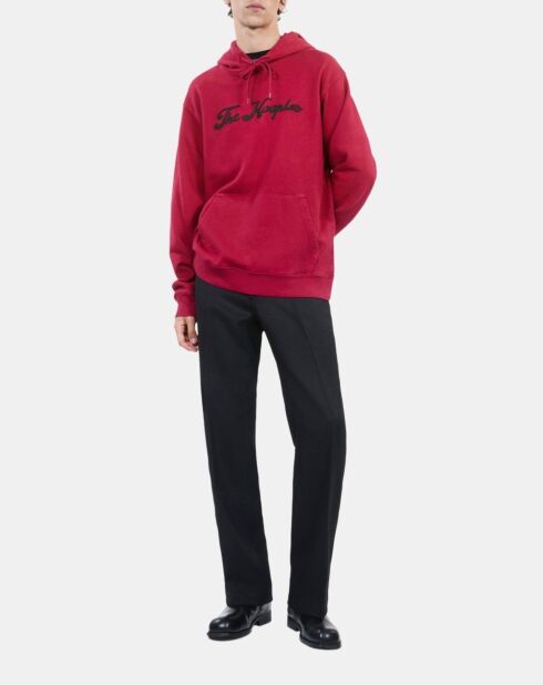 Sweatshirt Logo à capuche rouge sang