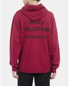 Sweatshirt Logo à capuche rouge sang