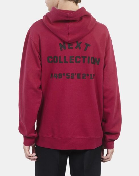 Sweatshirt Logo à capuche rouge sang