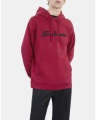 Sweatshirt Logo à capuche rouge sang