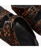 Sandales en cuir léopard