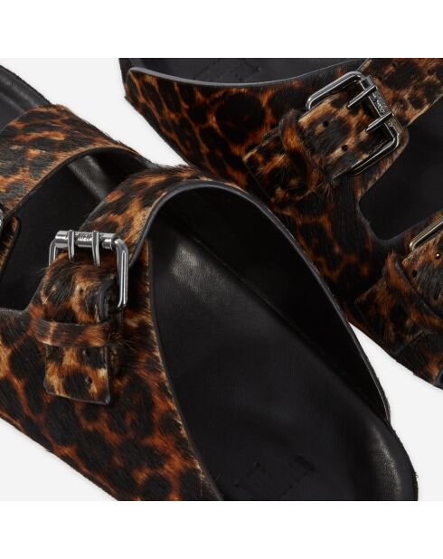Sandales en cuir léopard