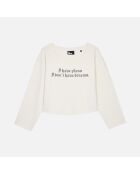 Sweatshirt avec sérigraphie écru