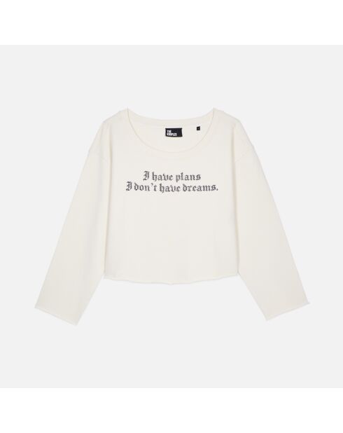 Sweatshirt avec sérigraphie écru