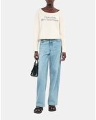 Sweatshirt avec sérigraphie écru