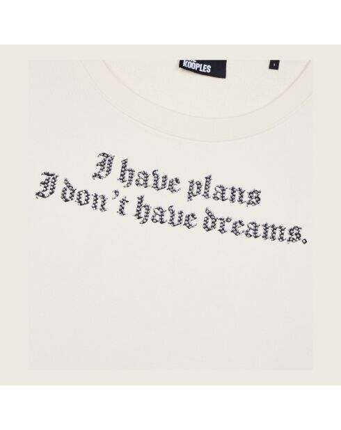 Sweatshirt avec sérigraphie écru