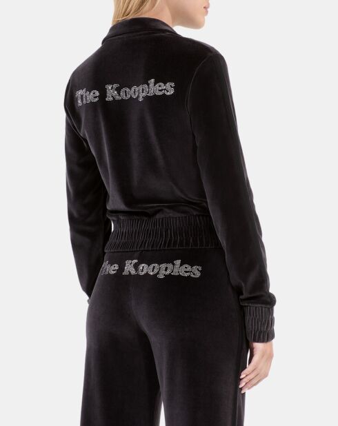 Sweatshirt Logo en velours noir