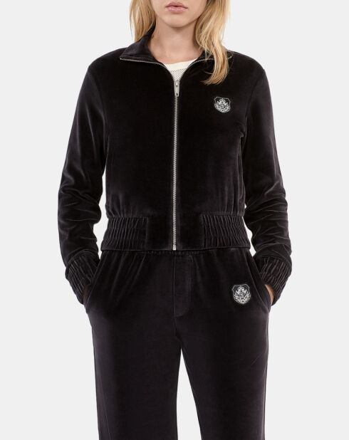 Sweatshirt Logo en velours noir