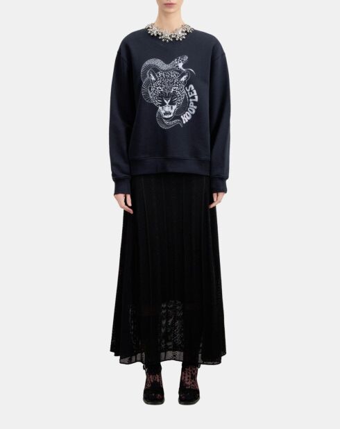 Sweatshirt avec sérigraphie noir