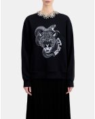 Sweatshirt avec sérigraphie noir