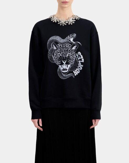 Sweatshirt avec sérigraphie noir