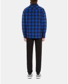Blouson type surchemise à carreaux bleus et noirs