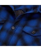 Blouson type surchemise à carreaux bleus et noirs