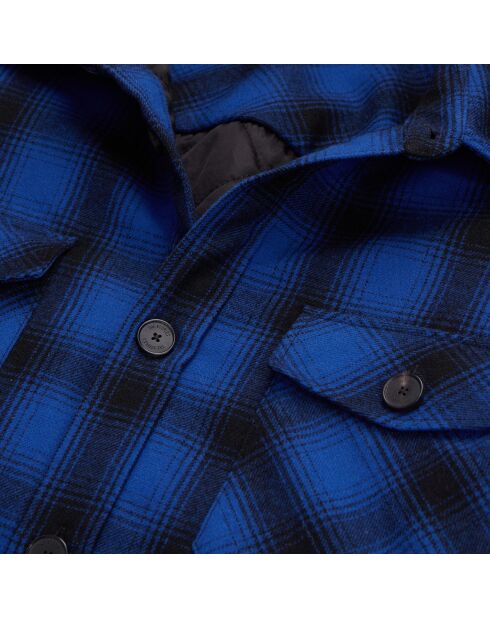 Blouson type surchemise à carreaux bleus et noirs