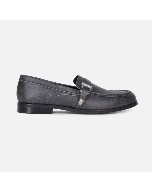 Mocassins en cuir avec boucle western noirs
