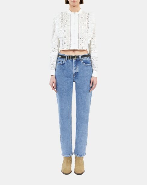 Chemise en broderie anglaise blanche