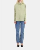 Chemise 100% soie satin kaki-gris