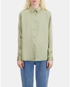 Chemise 100% soie satin kaki-gris