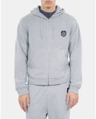 Sweatshirt à capuche Blason gris