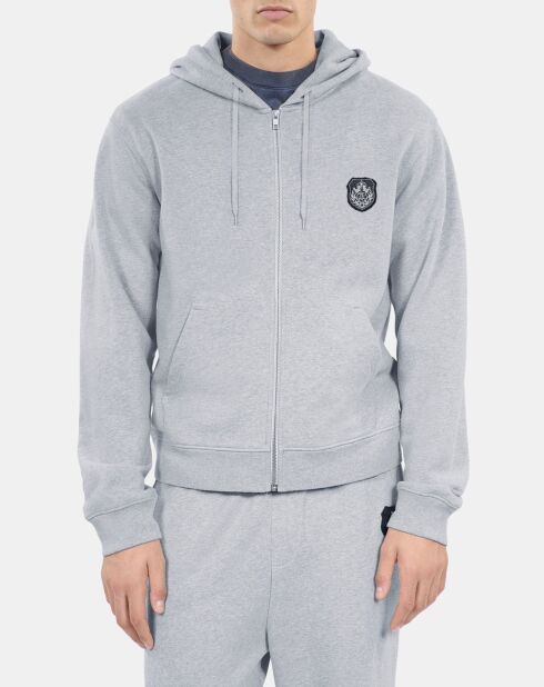 Sweatshirt à capuche Blason gris